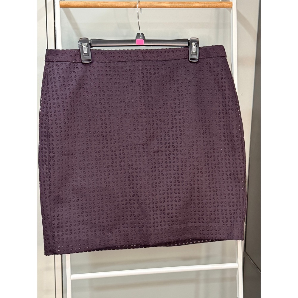 Banana Republic Womens Eggplant Eyelet Mini Skirt Size 14 NWT 0454 Whimsigoth
